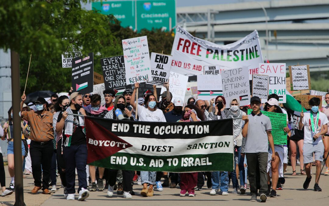 SEE IT: March for Palestine protesters express solidarity with Black Lives Matter movement