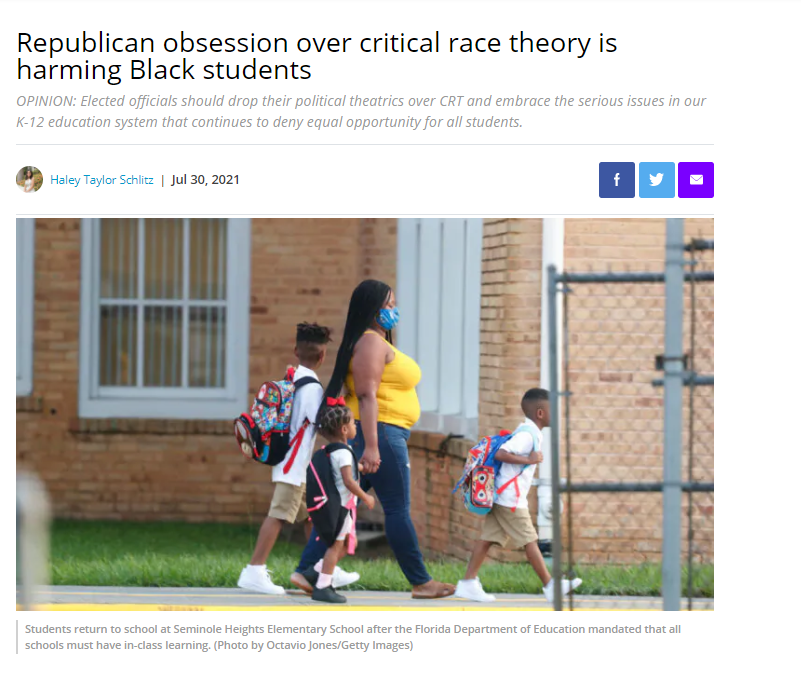 Republican obsession over critical race theory is harming Black students