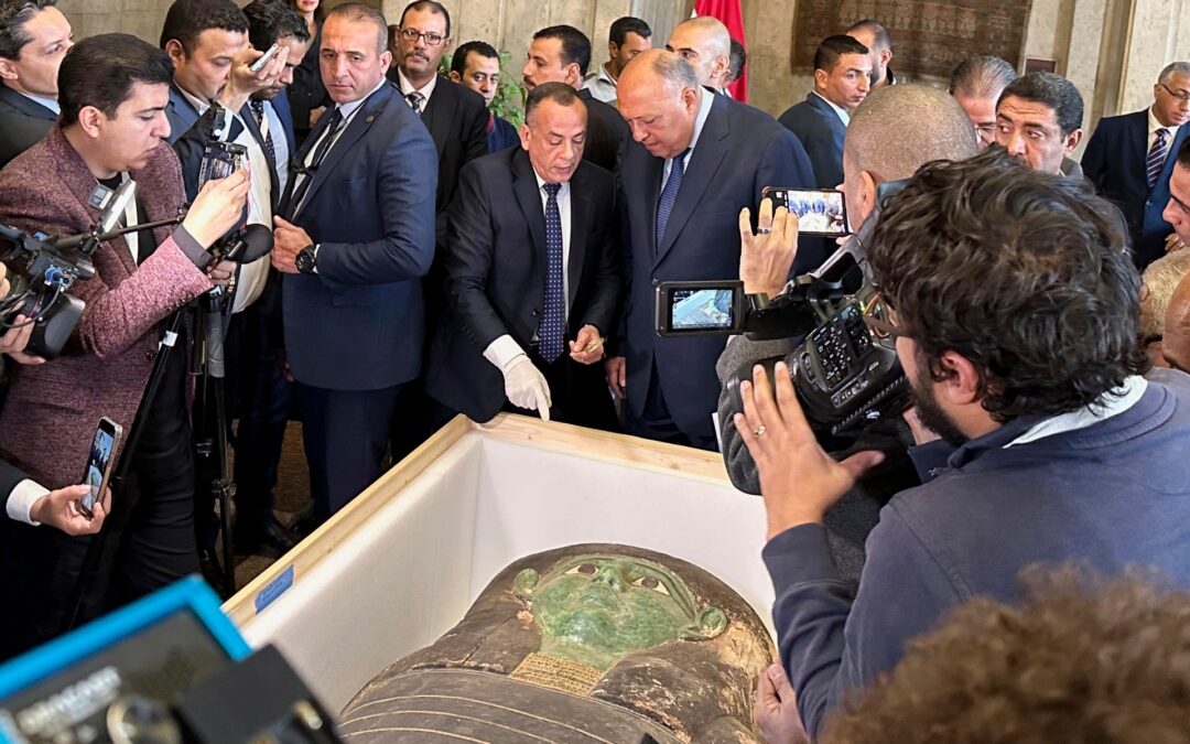 Egypt repatriates looted ancient Green Coffin sarcophagus from US | Arts and Culture News | Al Jazeera