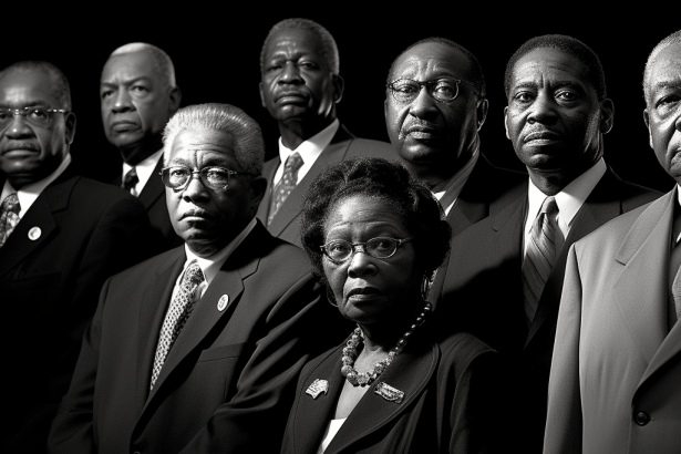 An inspiring photograph showcases the increasing political influence of African Americans in the United States, highlighting the rise of African American politicians in key positions of power. This image captures the determination and authority of these trailblazing individuals who are making an impact on policy-making.