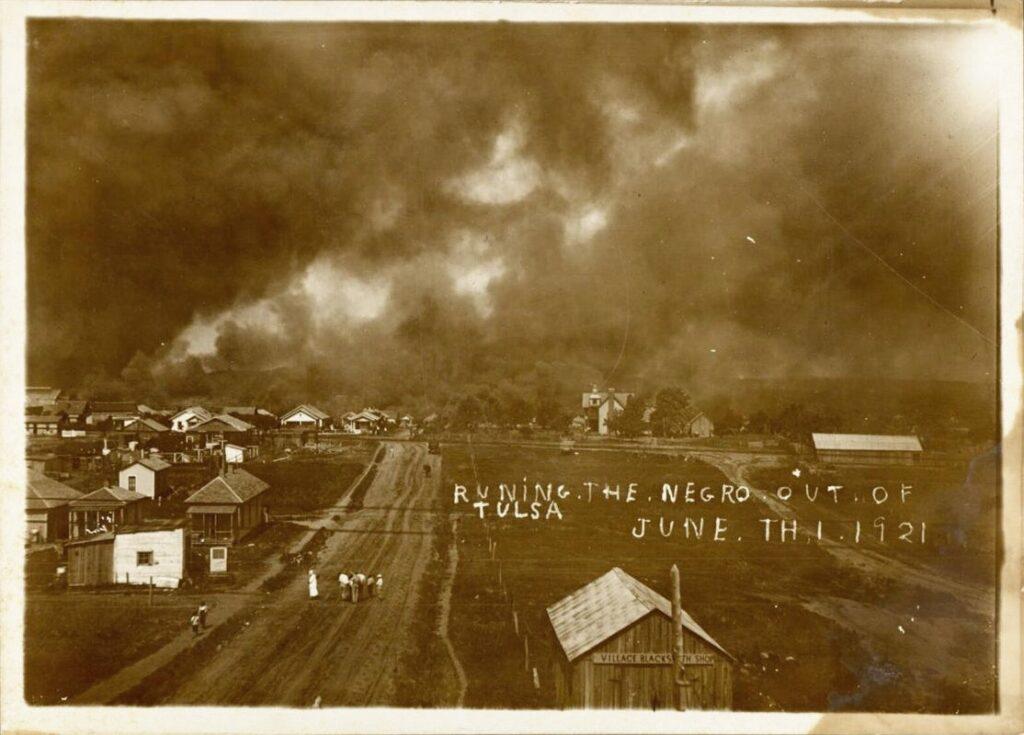 Created by Unidentified, and Owned by J. Kavin Ross, American. Ruins of the Tulsa Race Riot 6-1-21/. silver and photographic gelatin on photographic paper, with ink on paper, 1921. National Museum of African American History and Culture; On View: NMAAHC (1400 Constitution Ave NW), National Mall Location, Community/Third Floor, 3 051; Collection of the Smithsonian National Museum of African American History and Culture, JSTOR, https://jstor.org/stable/community.31887640. Accessed 21 Nov. 2023.