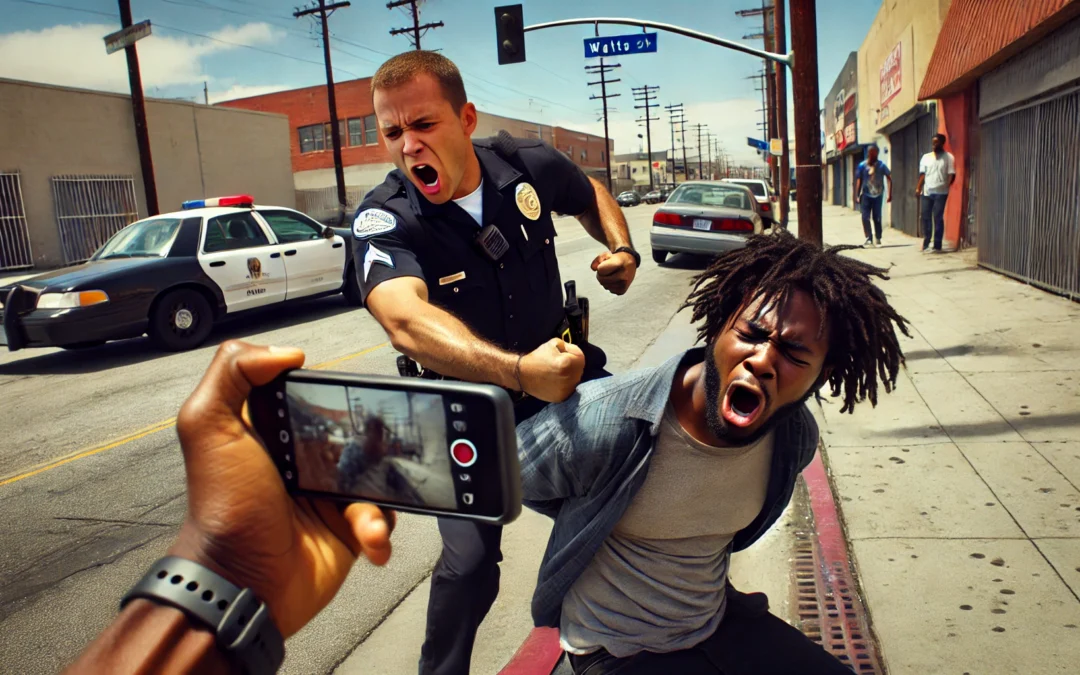 Shocking LAPD Brutality: Officer Punches Handcuffed Black Man