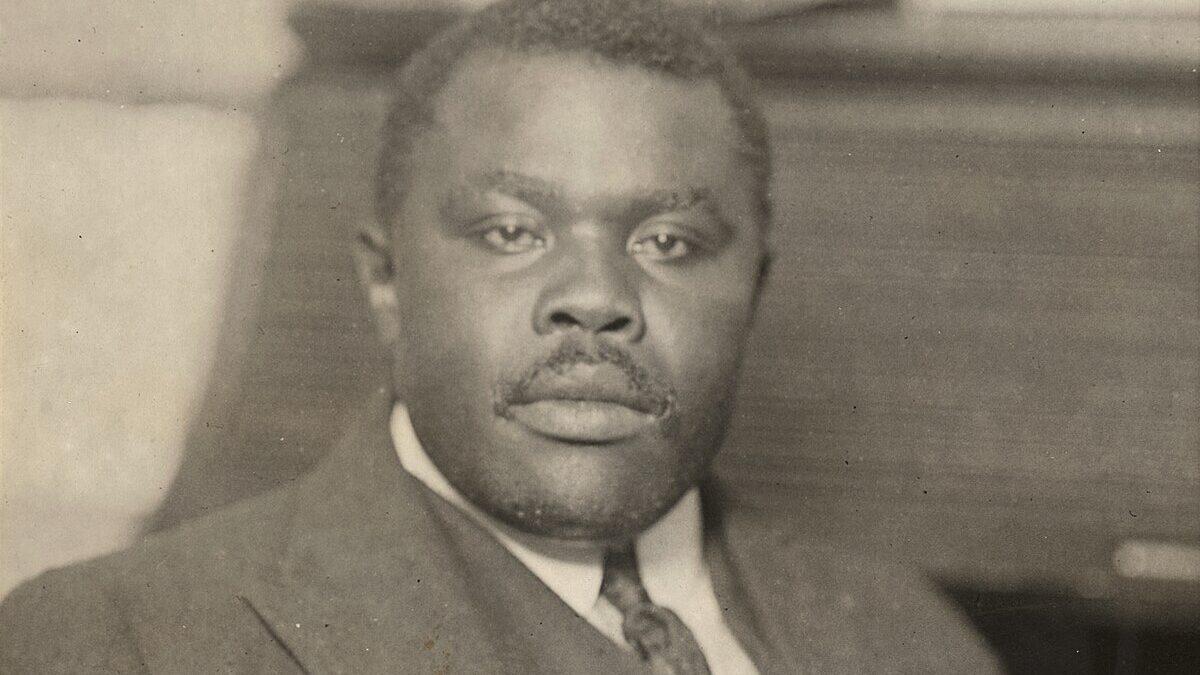 Marcus Garvey - "Provisional President of Africa", half-length portrait, facing slightly right. On verso "Sep 8 1920" [stamped; the Library of congress gives the date as "1920?" so there may be some doubt as to whether this was the date the photo was received or was taken.] [Garvey] has his African plan rejected but the fourteen Negro nations now holding a Pan-Negro convention in Paris. Garvey's "Africa for Africans" scheme was sidetracked by a suggestion that the League of Nations be asked to remove the color line in all member states.