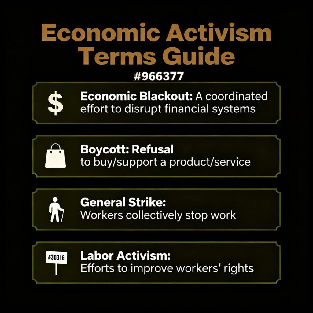 Infographic: Economic Activism Terms Guide.